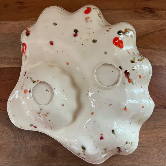 Retro Glazed Splatter Oyster Serving Dish - Picture 4 of 5
